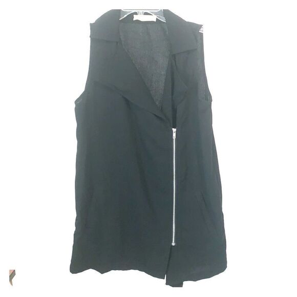 Elodie Sleeveless Tunic Top Asymmetrical Full Zip - Picture 1 of 7